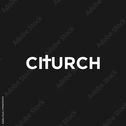 Modern Church Logo Design Featuring Cross Symbol Integrated into White Text