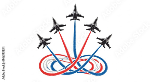 Airplanes Fly Red Blue Trails.