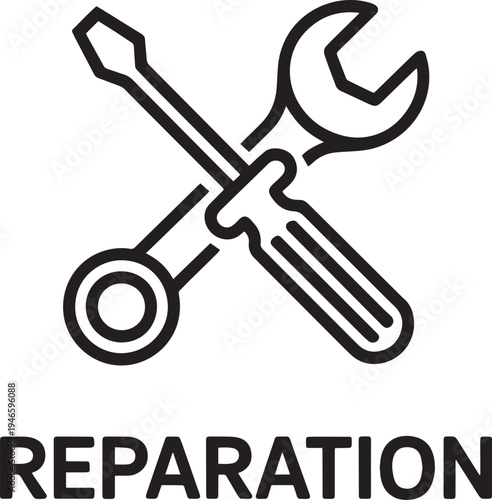 Hand drawn black scissors icon symbolizing repair and reparation isolated on transparent background