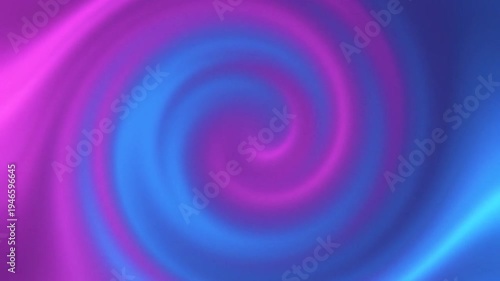 Dynamic flowing waves of vibrant blue and pink light create an abstract
