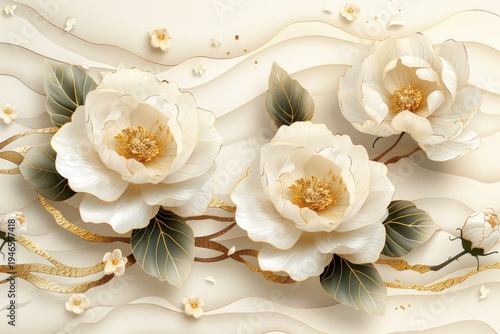 Elegant botanical flower illustration collection with roses peonies vintage engravings floral patterns and decorative designs Generative AI