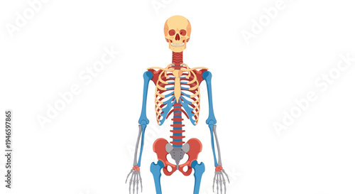 Detailed Human Skeleton Anatomy Illustration