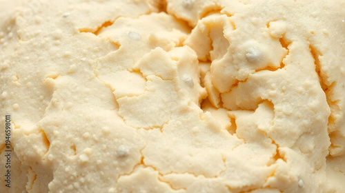 close-up of yeast dough made from whole grains, Wheat proteins give dough its sticky properties, concept of gluten in baked goods