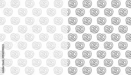 doodle pretzel pattern. doodle bread slice pattern background. loaf bakery pattern. Minimal Doodle Vector Texture pretzel pattern