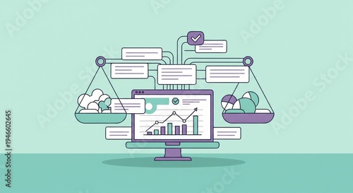 Digital Scale Balances Data Analytics Against Abstract Concepts Light