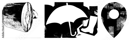 Rustic metal canister, food storage container, tin can, preserved goods, retro packaging, vintage design, industrial aesthetic.