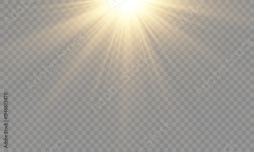 Bright sunlight overlay with sparkling sunbeams, glowing rays, optical flare, radiant energy, warm summer sky, shiny highlights, transparent light, and soft magic glow.