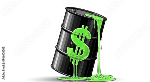 Black Barrel with Green Dollar.