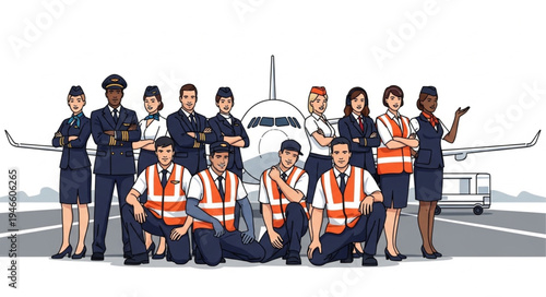 Airport Ground Crew Team Uniforms.