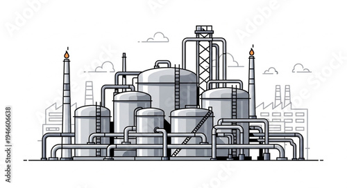 Industrial factory plant facility.