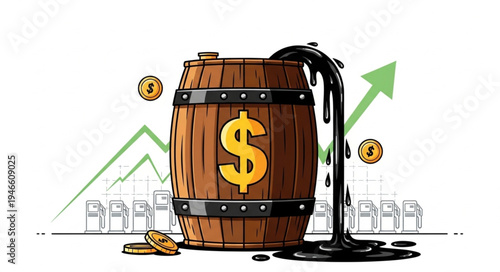 Barrel with Dollar Sign.