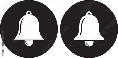 Bell icons in circles, signifying notifications, alerts, and communication, User Interface, Social Media