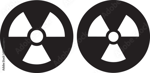 Radiation warning symbol, biohazard warning sign, danger zone alert, atomic energy icon, Hazard Symbol, Danger Signal, Nuclear Symbol, Black And White