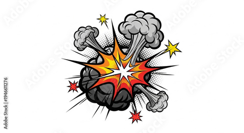 Brain with explosive shockwave effect.