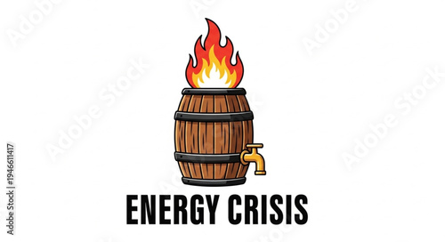 Burning Barrel Energy Crisis Concept.