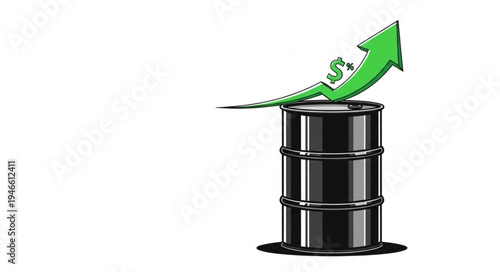 Black Oil Barrel with Arrow.