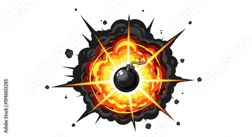 Bomb Explosion Fire Blast.