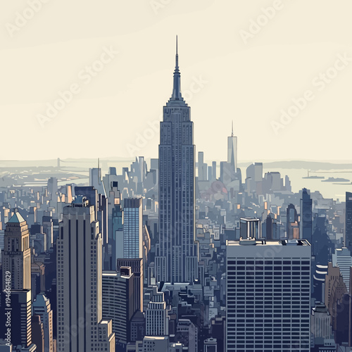 Empire State Building Dominates the New York City Skyline.