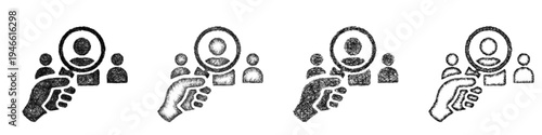 Sketch recruitment icon design set