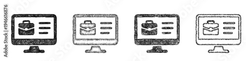 Sketch job board icon design set