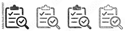 Sketch background check icon design set