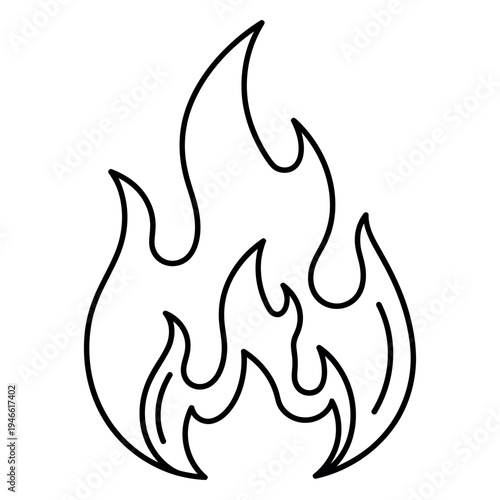 Black line flame fire line black minimal simple