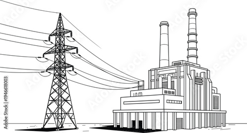 power, plant, electricity, transmission, tower, energy, industry, generator, station, infrastructure, voltage, engineering, grid, technology, factory, cable, utility, 