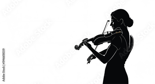 A woman plays the violin with passion and elegance.