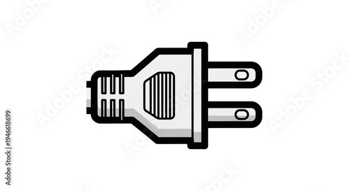 Electric Plug Illustration on White Background.