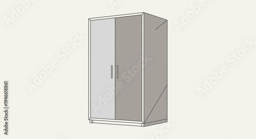 White Metal Storage Cabinet with Doors.