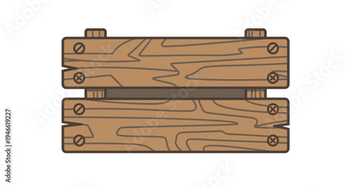 Wooden Planks with Metal Hinges and Bolts.