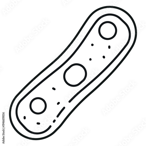 Black line of a bacterium with three circles line bacterium bacteria germ microbe cell