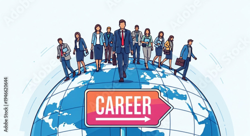 Business People on Globe Career.