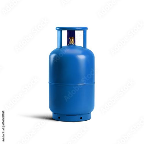 Blue cylinders gas Isolated with white background