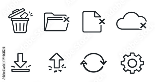 File management and sync icons on dark gradient background