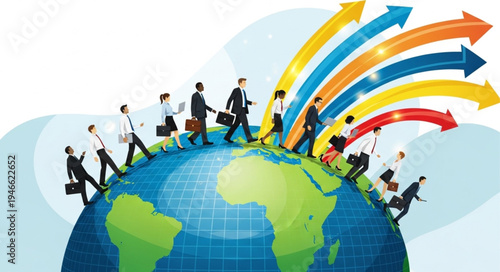 Business People Around The Globe.