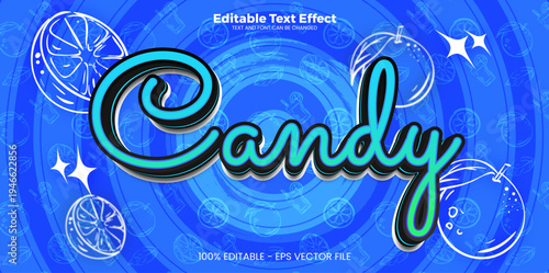 Candy new Editable text effect in memphis trend style
