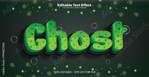 New Ghost Editable text effect in memphis trend style