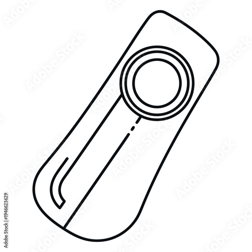 Black line of a U S B flash drive line USB flash drive black and white minimal flash drive thumb drive