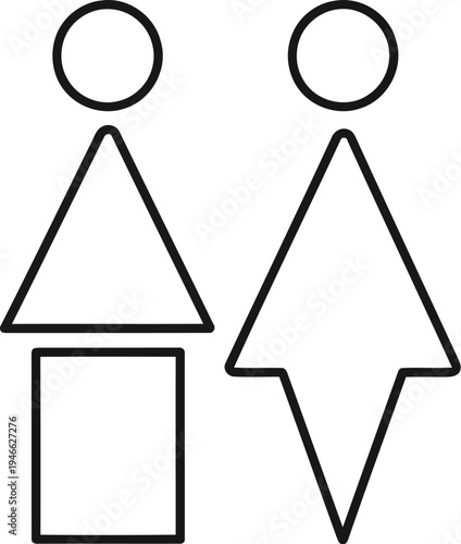 A simple stick figure of a man and a woman