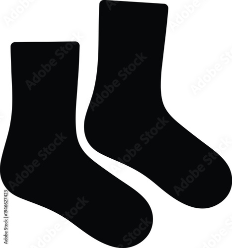 A pair of black socks on a white background