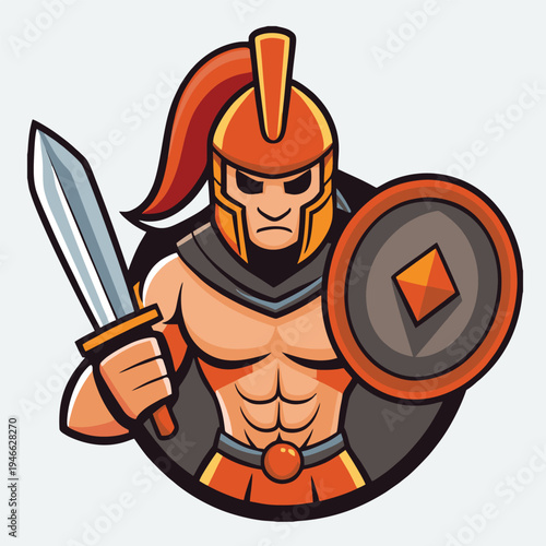 logo design vector mascot illustration gladiator warrior