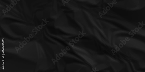 Black crumpled paper background texture pattern overlay. crinkled wrapper rumple wrinkled high resolution arts craft and Seamless black crumpled paper.