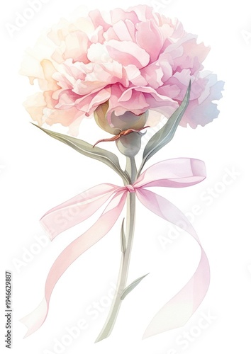 Wallpaper Mural Pastel coquette Carnation illustration watercolor carnation. Torontodigital.ca