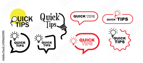 quick tips sign on white background
