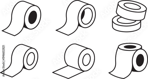 Toilet paper rolls in different orientations bathroom hygiene paper products