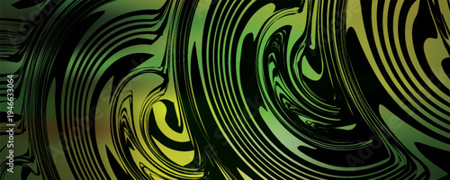 Dark Green, Yellow vector layout with bent lines. A shining illustration, which consists of curved lines. Brand new design for your ad.