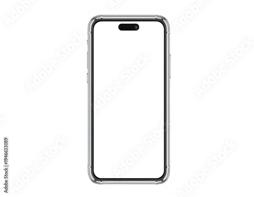 Detailed outline of a smartphone device isolated on transparent background