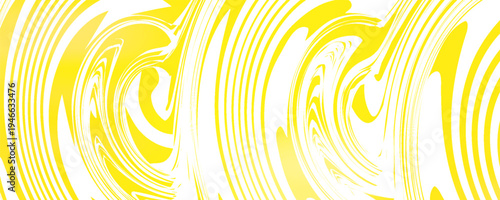 Lemon yellow digital creative background made of curved shapes. Illustration