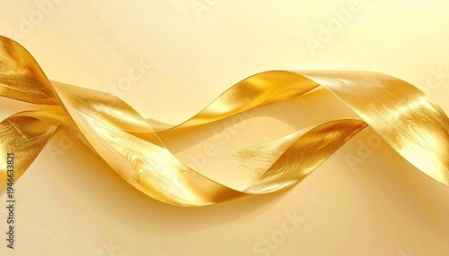 Golden ribbon swirling gracefully against a soft, gradient background